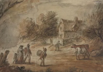 Country Scene With Soldiers