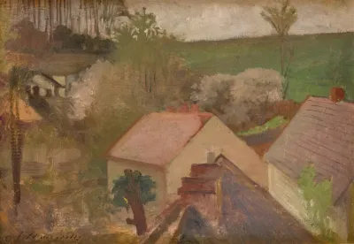 Countryside Landscape With Houses