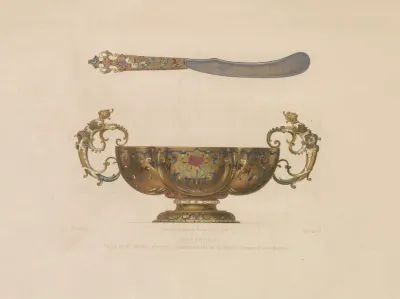 Coupe En Or Enrichie Demaux Couteau Manche En Or Decore Demaux Et Lame Dargent