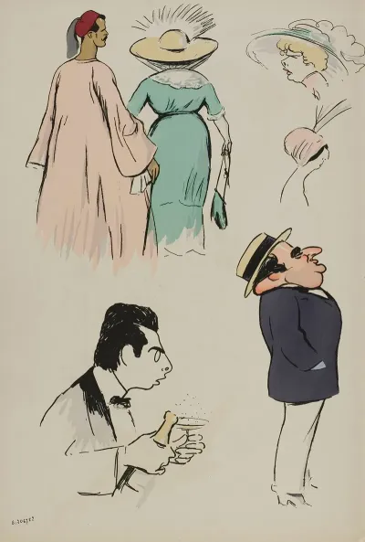 Couple Inconnu Mme Dujardin Mme Doyen Jean Guitry Rodolphe Teutch