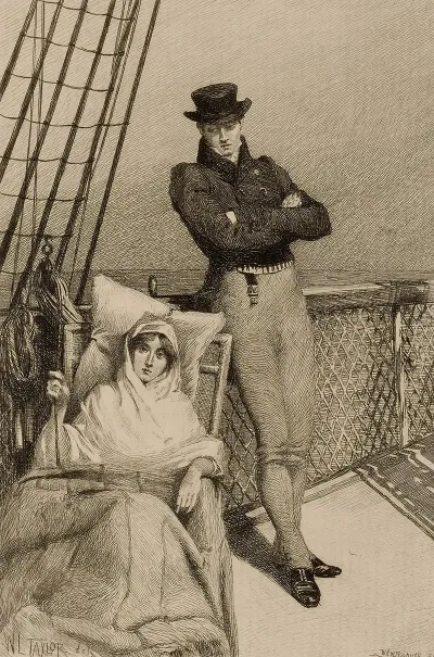 Couple On Deck Of Ship