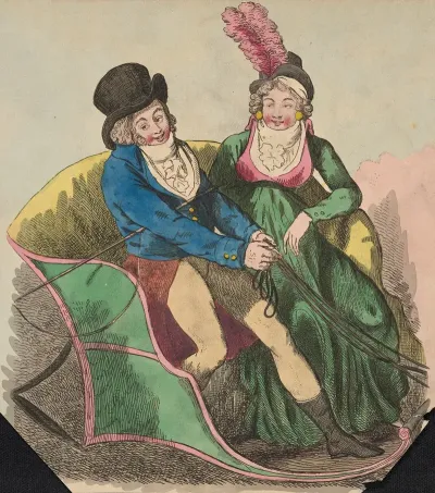 Couple Riding In Sleigh