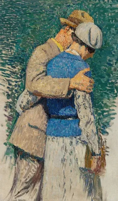 Couple Se Promenant Study For Le Jardin Du Luxembourg Grand Decoration Mairie Du 5eme Arrondissement Paris
