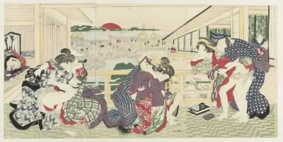 Couples In Love On The Veranda