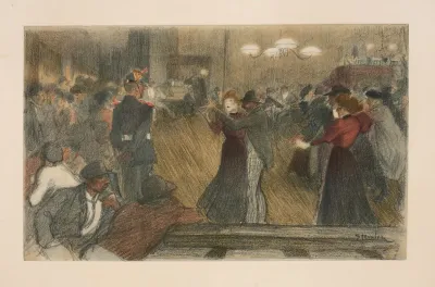 Couples On Dance Floor Men And Soldiers Watch From The Side