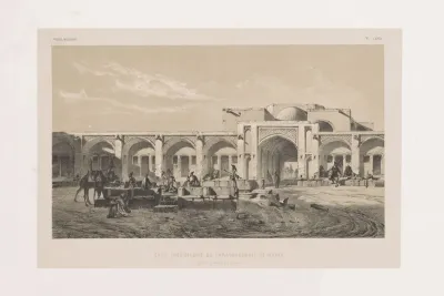 Cour Interieure Du Caravanserail De Mayar Route Dispahan A Chiraz
