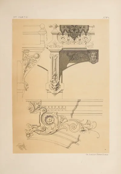 Couronnement De La Porte C 5 A Et Balcon Genre Neo Grec