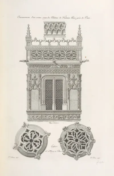 Couronnement Dun Avant Corps Du Chateau De Fontaine Henri Pres De Caen Eglise St Merry A Paris