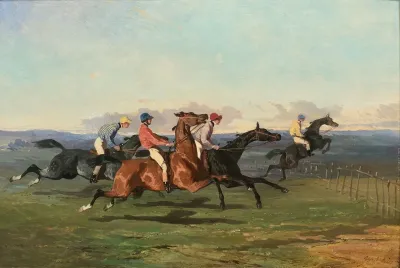 Course Dobstacles A Quatre Jockeys