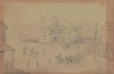 Court House In Corinth Miss 32nd Regt I V Entering Corinth