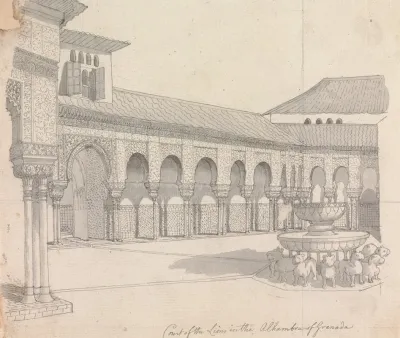 Court Of The Lions In The Alhambra Of Granada