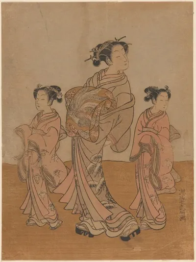 Courtesan And Two Kamuro