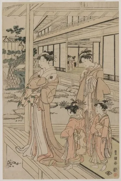 Courtesan Standing On A Veranda
