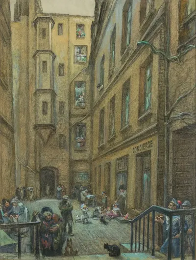 Courtyard Of An Old Townhouse In Paris