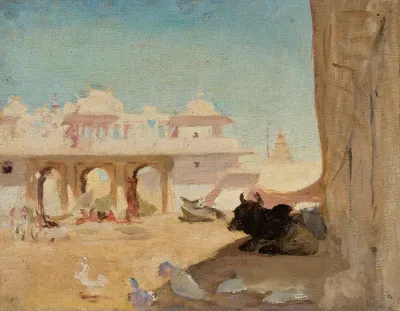 Courtyard Of Maharajahs Palace From The Journey To India