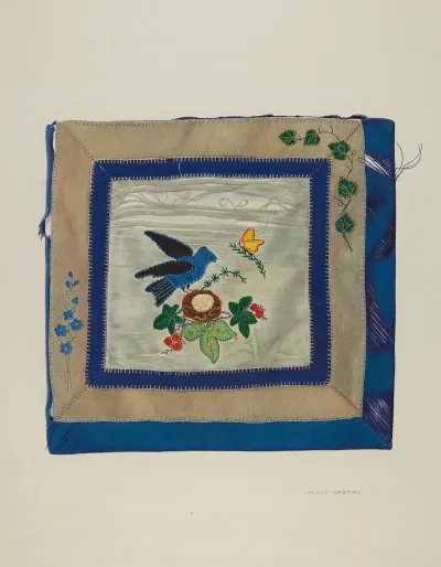Coverlet Detail Of Bluebird