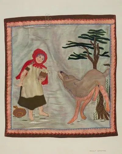 Coverlet Detail Red Riding Hood