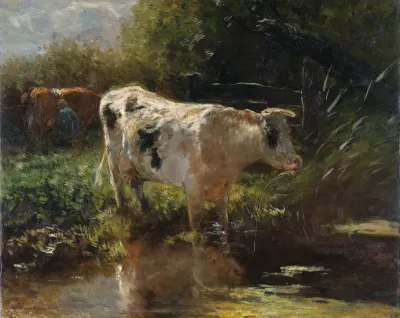 Cow Beside A Ditch