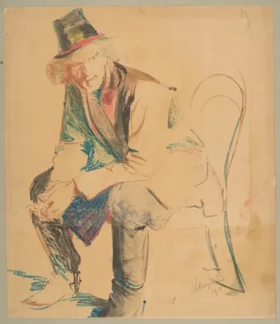 Cracow Peasant Sitting In A Chair