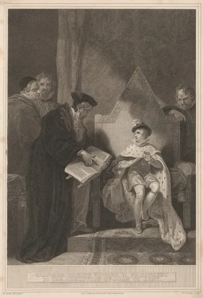 Cranmer Urging Edward Vi To Consent To The Execution Of Joan Of Kent