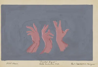 Created Equal Sketch No 23 Sketch For Lantern Slide Hand Studies