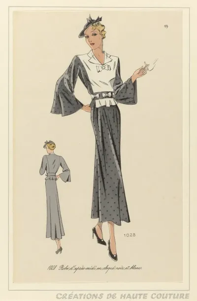 Creations De Haute Couture Robe Dapres Midi En Cloque Noir Et Blanc