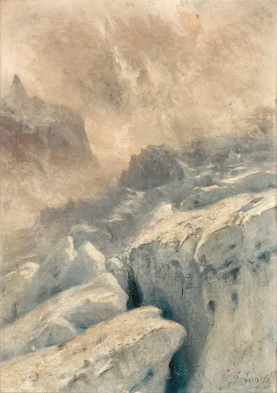 Crevasses On The Glacier Du Geant Below The Col Du Geant Vallee Blanche Chamonix
