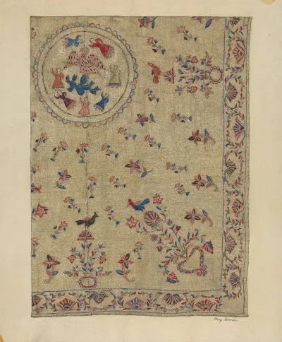 Crewel Bedspread 2