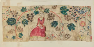 Crewel Embroidered Valance