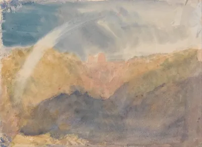 Crichton Castle Mountainous Landscape With A Rainbow
