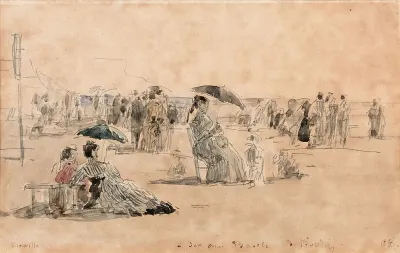 Crinolines Sur La Plage A Trouville