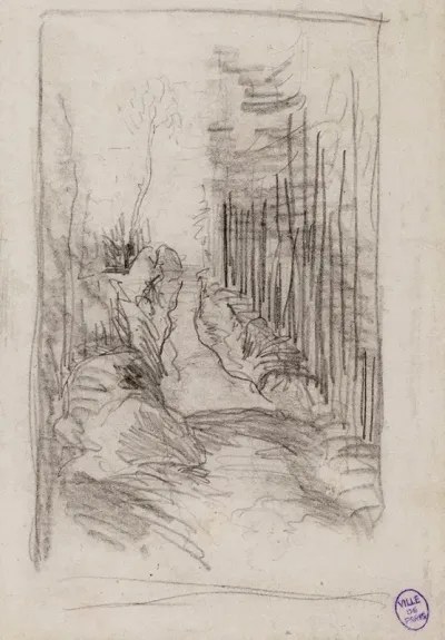 Croquis Dune Allee En Foret