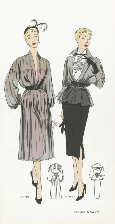 Croquis Elegants Ca 1954 No 329 En No 330