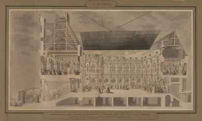Cross Section Of The Hotel De Ville Seen In Perspective Showing The Decoration And Illumination Of The Courtyard And Rooms Created On The Occasion Of The Ball Given The Night Of August 30 And 31 1739