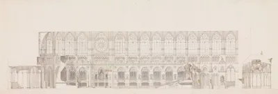 Cross Section Of The Nave Of Reims Cathedral Decorated For The Coronation Of King Louis Xviii