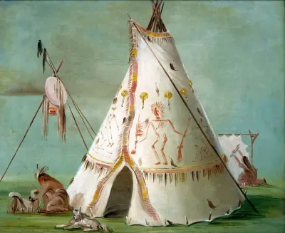 Crow Lodge Of Twenty Five Buffalo Skins