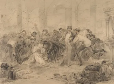 Crowd Leaving A Theatre