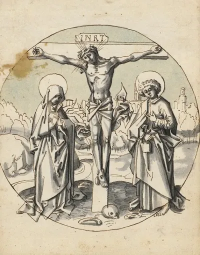 Crucifixion Of Christ With Mary And John