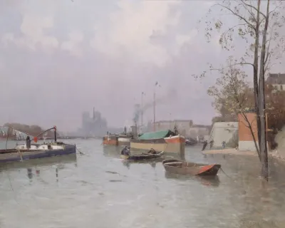 Crue De La Seine Aux Abords Du Canal Saint Martin En Novembre 1896