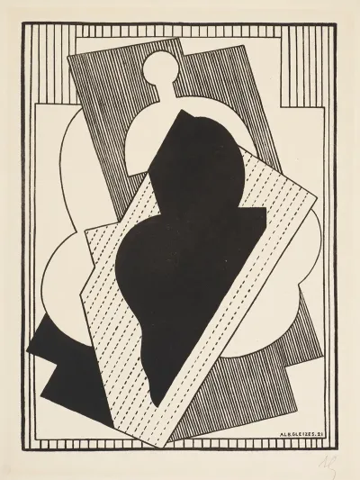 Cubist Composition Centre Noir