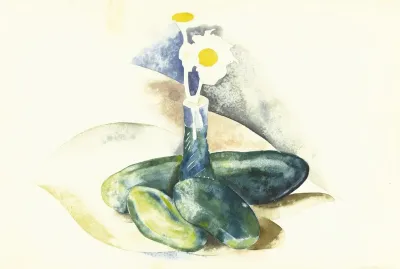 Cucumbers And A Flask Of Daisies