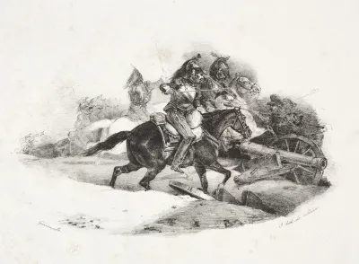 Cuirassiers Charging An Artillery Battery