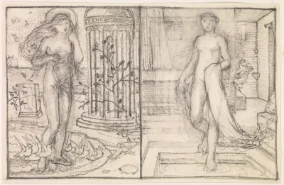 Cupid And Psyche Two Studies Of Venus On The Margin Of The Sea And Psyche At The Bath