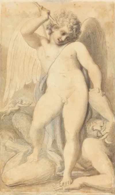 Cupid Overpowering A Satyr