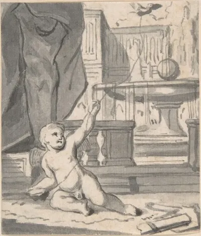 Cupid With A Bird On A String