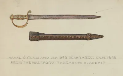 Cutlass And Leather Scabbard