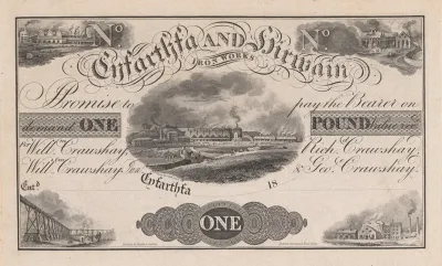 Cyfarthfa And Hirwaun Iron Works One Pound Note
