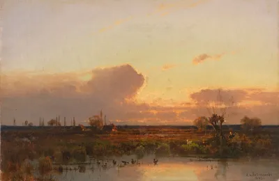 Dachauer Landschaft Im Abendrot