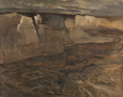 Dachauer Landschaft Mit Weisem Felsen