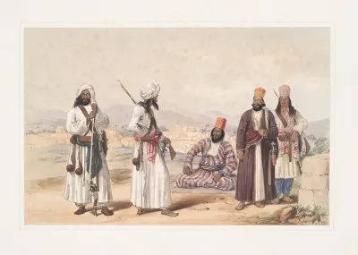 Dadur Hajee Ebrahim Commandant Of The Bolan Rangers And Men Of The Brahoee Tribe